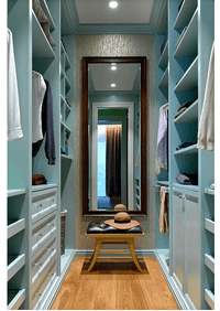 Параллельная гардеробная комната с большим зеркалом Кызыл