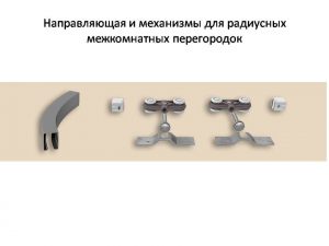 Направляющая и механизмы верхний подвес для радиусных межкомнатных перегородок Кызыл